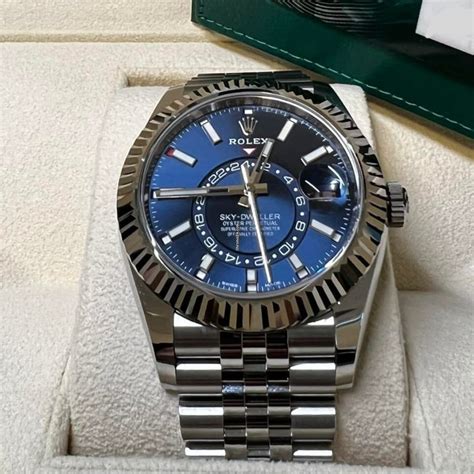 rolex sky dweller blue in stock|Rolex Sky-Dweller blue price.